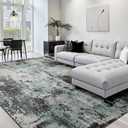 RELEANY Washable 5'x8' Abstract Area Rug for Living Room Teal Black