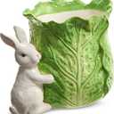 Raz Imports 2024 The Carrot Patch 9" Green Cabbage Container with Bunny