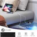 Floating Bed Frame with LED Lights and Charging Station - Modern Metal Platform Bed Frame - Noise Free No Box Spring Needed and Easy Assembly (Queen (U.S. Standard)