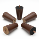 Round Wooden Furniture Legs 2 Inch Wooden Replacement Legs for Furniture Sofa Table Cabinet Set of 4 (Brown)