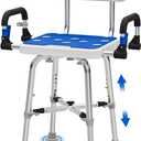 Shower Chair with Arms and Back for Seniors Elderly Handicap Disabled Or Bariatric Adults Heavy Duty 500 Lbs Adjustable Stool Bench Seat for Inside Shower Stall and Bathroom Bath Tub Chairs