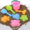Beach Toy Set 9PC, 2 Shovels, 1 Rake, 5 Sand Molds, 2 Psc
