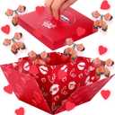 Red Butterfly Explosion Gift Box with Lid, DIY Unique Exploding Surprise Love Heart Gift Box with Lip for Valentines Day, Galentine's Day, Wedding, Anniversaries