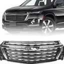 JOLONG Front Upper Grille for Chevrolet Traverse 2022-2023 Replacement for 87830141 (Chrome)