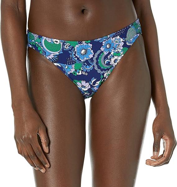 Amazon Essentials Women's Classic Full Coverage Low Rise Bikini Swimsuit Bottom, Deep Blue Paisley, XX-Large