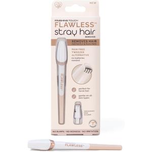 Finishing Touch Flawless Stray Hair Remover, Precise Micro-Blade Hair Removal Tool, Designed to Painlessly Cut Stray Hairs from Chin and Lips to Fingers and Toes, for All Skin Types (White)