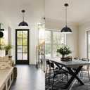 Black Pendant Lights Kitchen Island 2 Pack, 11.8 inches Dome Pendant Light Fixtures, Farmhouse Pendant Light, Modern Pendant Lights for Kitchen Island Dining Room Bedroom