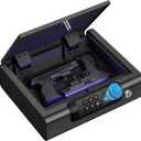 BILLCONCH Cabinet Safes Biometric Gun Safe Portable Pistol Safes Electronic Lock Box Key Access with LED Light Silent Mode Bedside Gun Safe for Pistols, Gun Lock Box for Nightstand