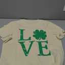 Love Shamrock Graphic St Patrick's Day Cute T-Shirt Women's Lucky Clover Irish Tees Short Sleeve Casual Tops M