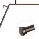 TONIAL Corner Window Curtain Rods, 32-86 Inch Center Rod, 20-82 Inch Side Rod 3/4 Inch Decorative Drapery Rods with Small Cap Finial, Bronze