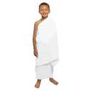 PURFUN Kids Boys 2Pcs Soft Ihram Towel Set White Islamic Pilgrimage Ritual Towel Wrap Breathable Muslim Prayer Ihram Shawl Clothes Mecca Hajj Umrah Essentials, 61.4x30.7 Inches
