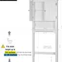 UTEX Over The Toilet Storage Cabinet, Over Toilet Bathroom Organizer with Adjustable Shelves and Double Doors, White, 8"d X 27"w X 66"h