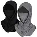 YRANXQUN Ski Mask for Men Women, Balaclava Full Face Head Neck Gaiter Cover, Summer UV Protection Cooling Outdoor (Black Dark Gray, One size) 4 PCS