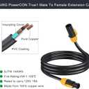 Extension powerCON True1 Male to Female Cable - 3FT 14AWG PowerCon Extension Cable, Heavy Duty Outdoor 20A Waterproof True Connector for Stage Light/Speaker(SAC3MX - SAC3FX)