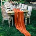 10 Pack 10ft Terracotta Chiffon Table Runners Wedding Table Runner Sheer Romantic Tulle Table Runner for Christmas Wedding Bridal Tea Party Baby Shower Birthday Party Table Decorations(120 x 12 in)