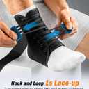 Slim-Fit Ankle Brace for Sprained Ankle, Quick Lace Up Ankle Support for Women Men with 2 Auto-Shaped Pads, Air Fabric Cool Ankle Stabilizer for Injury Recover, Running,Sports, M(12-13)