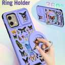 Buleens for Moto G Stylus 5G 2024 Case - with Ring Stand & Camera Cover Aesthetic Cute Designed Women Girls Girly Kawaii Butterfly Teen Phone Case for Motorola G Stylus 5G 2024 Compatible with Magsafe
