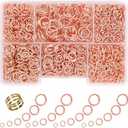 GMMA Rose-Gold Jump Rings for Jewelry Making 1400 Pcs 6 Sizes/Box Jump Rings with Open/Close Tool for Necklace Bracelet Repair Keychains Jewelry Making Supplies (Rose-Gold)