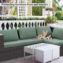 SUKAIKEQA Outdoor Cushion Covers Set,8PCS Patio Furniture Couch Seat Slipcovers, Replacement for Sofa Sectional Chair