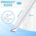Hicarer 4 Pack 48 Inch Clear V Shaped Shower Door Seal Side Strip, Universal Fit for Framed and Frameless Glass Doors, Waterproof Vinyl Jamb Sweep to Stop Shower Leaks, No Tools Needed