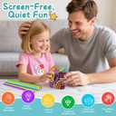 BunnyBoo Sensory Activity Board, 3D Silicone Toys for Kids with Autism & ADHD,Sensory Fidget Toys for Anxiety Relief, Calming & Focusing, BPA-Free, 15 Colorful Strings, Storage Bag(Black)