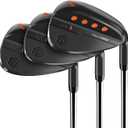FULL CHOICE Golf Wedge Set, 52/56/60 Degree Golf Sand Wedge, Gap Wedge, Lob Wedge Golf Clubs, Wedges Golf Clubs for Men Women Right Hand, CNC Milled Face for More Spin and Control, Black 