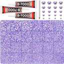 32000Pcs Light Purple Rhinestones for Bedazzling, Resin 2,3,4,5,6mm Mix Sizes Flatback Bedazzler Kit Bulk Gems Diamonds Gemstones Jewels Stones Crystals with B7000 Glue for Crafting Crafts Clothes