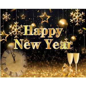 YYNXSY 10X8FT Happy New Year Backdrop Black and Gold Photography Background Cheers to The New Year Eve Party Backdrop Decoration Supplies Photo Booth Props Photography Backdrop YY-11502