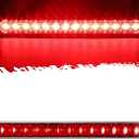 Partsam 17 Inch 14 LED Red Trailer Light Bar Strip [Brake + Sequential Turn Signal] with Chrome Housing and High Low Brightness for Running Marker Brake Stop Turn Tail Light, 10V-30V IP67 Waterproof
