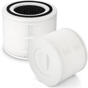 Core 300 Replacement Filter for LEVOIT Core 300, Core 300S and Core 300P Air Purifier, 3in1 H13 True HEPA Filter Replacement, Compared to Part # Core 300RF, 2 Pack, White