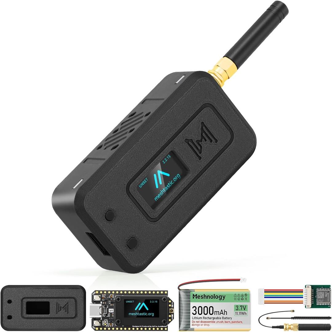 ESP32 LoRa V4 Development Board +L76 GNSS Module +3000mAh Battery +Black Case, ESP32-S3 SX1262 LoRa WiFi Bluetooth 2MB PSRAM 16MB Flash 915MHz Antenna OLED Support GPS Solar for Meshtastic