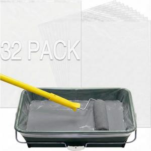 Maitys 32 Pack Disposable Clear Paint Bucket Liner 39.4 x 25.6 Inches Use with Latex Solvent Based Paint for Painting and Keeping Buckets Clean