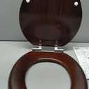 Angel Shield Toilet Seat Round Wood Slow Close(Dark Walnut)