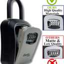 Box for Keys with Code, Portable Shackle Key Safe, 4-Digit Combination Lock, Weather-Resistant Key Lock Box for Outside Doors & Gates, Gray