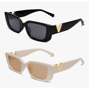 Allarallvr Rectangle Sunglasses for Women 90s Retro Trendy Y2K Classical Vintage Square Shades AR82037