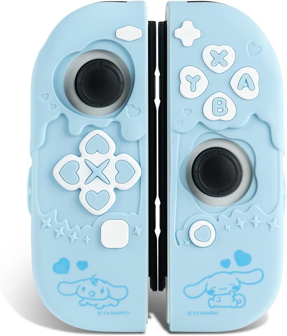 Kuitmor Silicone Protective Shell Compatible with Joy con of Switch 2017/OLED, Soft Silicone Cover Case, Anti-Scratch Protective Case for Switch 1/OLED Controllers (Blue Cinnamoroll)