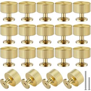 Ferraycle 25 Pack 1'' Solid Knobs Shoe Cabinets Knob and Pulls Gold Cabinet Handles Metal Dresser Handles Modern Decorative Hardware for Cabinets Door Kitchen with Screws(Round) Ferraycle 25 Pack 1'' Solid Knobs Shoe Cabinets Knob and Pulls Gold Cabinet Handles Metal Dresser Handles Modern Decorative Hardware for Cabinets Door Kitchen with Screws(Round)