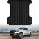 LASFIT 5FT7 Truck Bed Mat for Ram 1500 2009-2025 & RAM 1500 Classic 2019-2024 Short Bed (5.7 FT / 67.4inches) Not for Rambox, All Weather Custom Fit Truck Cargo Bed Liner, Black