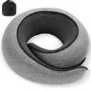 Neck Pillow, Travel Pillow uses Memory Foam to Support Neck Comfort, Ideal Companion for Airplane and car Travel, Compact, Convenient, and Versatile Airplane Sleep Pillow(Gray)