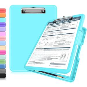 ANZNKU Clipboard with Storage, 13x9.6 Nursing Clipboard Foldable, Storage Clipboards with Pen Holder, Letter Size Clip Board Folder for Teacher Nurse Work, School & Office Supplies(Mint Blue)