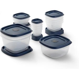 Rubbermaid Easy Find Lids Food Storage Containers with Vented Lids, 26 Piece Set, Blue