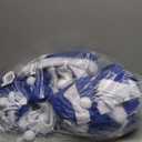 ANVAVO 50 Packs Christmas Santa Hats Bulk Non-Woven Fabric Santa Hat with White Cuffs Blue Christmas Adult Costume Hats