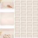 Uiifan 36 Pcs Travel Jewelry Bag Bulk Zipper Jewelry Pouch Flannel Portable Pocket Organizer for Necklace Earring Women Gift (3.94 x 3.94 Inch, Beige)