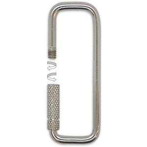 Lucky Line 1.5” Rectangular Key Ring with Turn Twist Sleeve Closure (70201), Silver