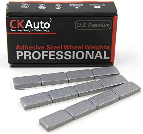 CKAuto 1oz, Grey, Adhesive Stick on Wheel Weights,EasyPeel Tape, 72 oz/Box, US Quality(72pcs)