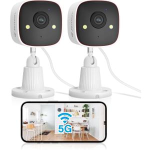 Jennov 2K WiFi Security Camera Indoor/Outdoor, Plug-in Home Surveillance Cam with Color Night Vision, Human Motion Detection, 2-Way Audio, IP66 Waterproof, Baby & Pet Monitor, 5G/2.4G