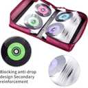 Alavisxf Nylon DVD Case - 160 Capacity Protective Disc Storage Organizer Bag for Car & Home