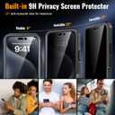 360 Protection Magnetic for iPhone 16 Pro Case Built-in 9H Privacy Screen Protector & Metal Stand[Fit for Magsafe][Anti-Spy][Lens Protector] Heavy Duty Shockproof Phone Case for iPhone 16 Pro