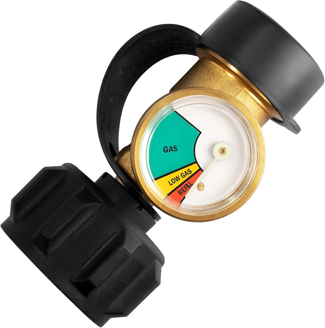 DOZYANT Propane Tank Gauge Level Indicator Leak Detector for 5lb-40lb Propane Tanks (1Pack), Universal for BBQ Gas Grill, Cylinder, RV Camper, and More Appliances, Type 1 Connection