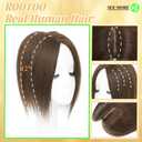 Rootoo Hair Toppers for Women Real Human Hair, 12 Inch Realistic Biological Scalp Topper Hair Pieces for Women with Thinning Crown with Middle Part Clip in Bangs Big Base 360 Cover (Medium Brown)